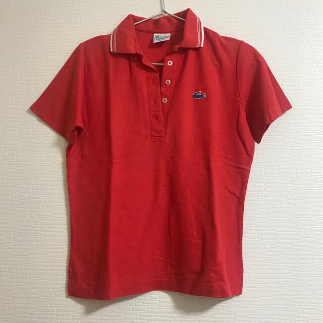 LACOSTE(ラコステ)のヴィンテージ  70s ラコステ ポロシャツ　フレラコ　青ワニ　古着　アメリカ製 レディースのトップス(ポロシャツ)の商品写真