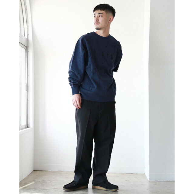 【NAVY】BEAMS / ルーズ ペイント クルーネック スウェット 2