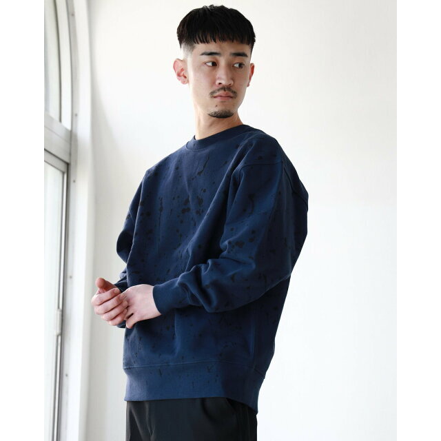 【NAVY】BEAMS / ルーズ ペイント クルーネック スウェット 4