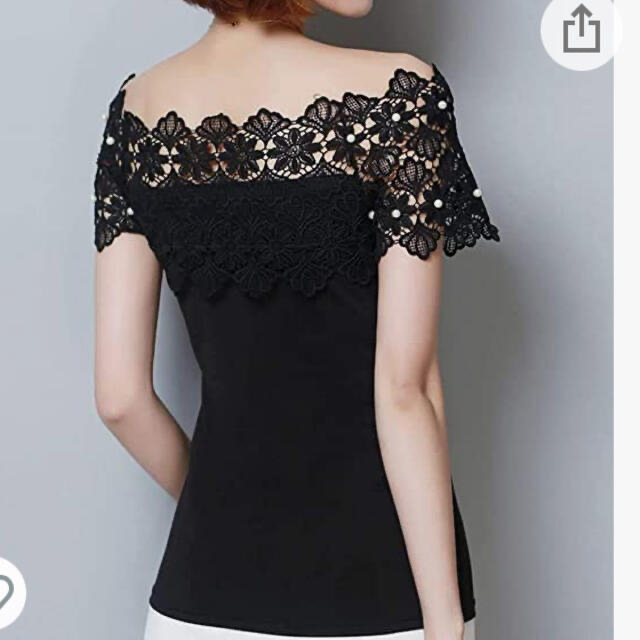 新品☆ オフショルダー レース  ビジュー　カットソー　綺麗❣️ レディースのトップス(カットソー(半袖/袖なし))の商品写真