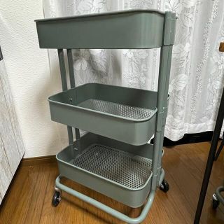 イケア(IKEA)のIKEA ロースコグ ワゴン グレーグリーン イケア A(キッチン収納)