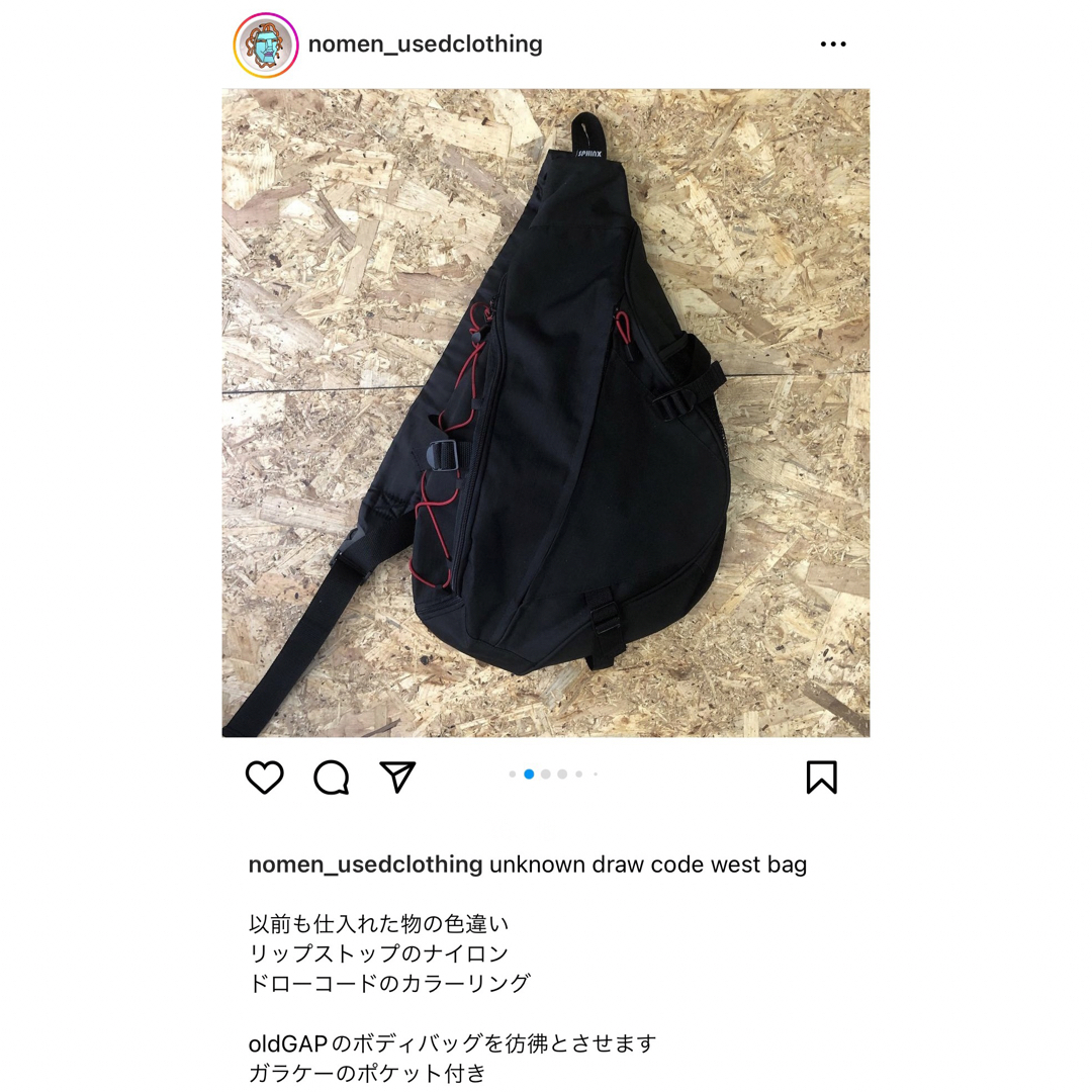 Unknown drawcode sling bag deadstock メンズのバッグ(ボディーバッグ)の商品写真