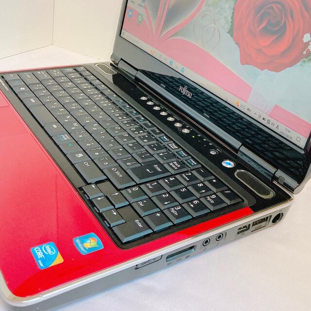 ✨自分だけの1台✨】簡単初期設定済赤ノートパソコン⭐️Core i5