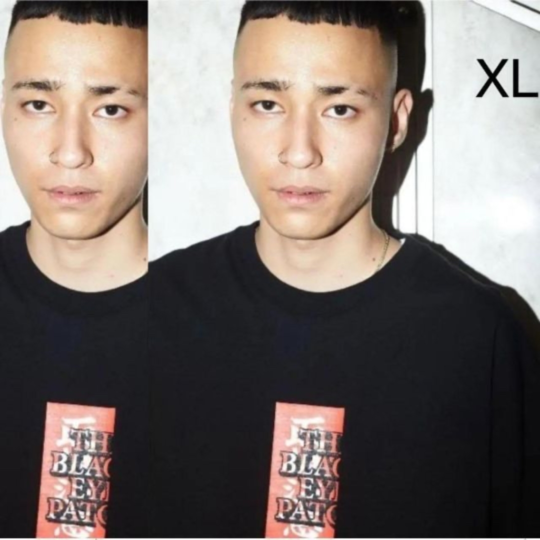 平本蓮着用 XL ブラックアイパッチ 取扱注意 tシャツ　黒