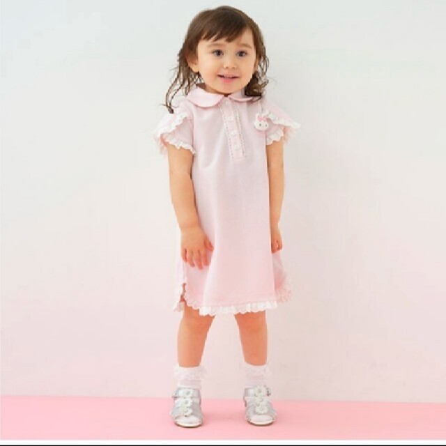 メゾピアノ立体うさぎワンピース100キッズ服女の子用(90cm~)