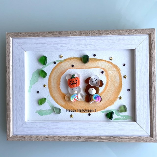 Halloweenくまちゃん♡Sea glass art - 通販 - pinehotel.info