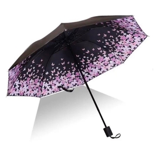 桜花柄 日傘 雨傘 折り畳み 紫外線カット 8本骨(傘)