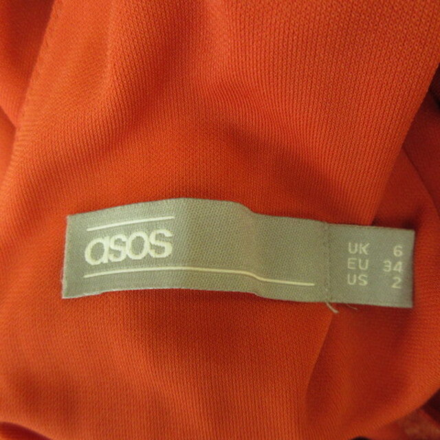 asos - asos ロングワンピース マキシ丈 タイト 五分袖 フレア オレンジ 34の通販 by ベクトル ラクマ店｜エイソスならラクマ