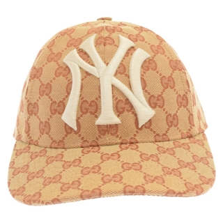 グッチ(Gucci)のGUCCI グッチ 18AW ×NY Yankees MLB GGキャンバス ベースボールキャップ 帽子 ニューヨークヤンキース 539836 ベージュ(キャップ)