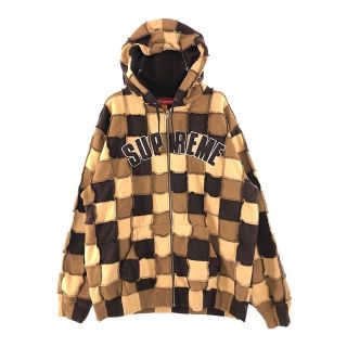 シュプリーム(Supreme)のSupreme シュプリーム パーカー Reverse Patchwork Zip Up Hooded Sweatshirt リバース パッチワーク ジップアップ スウェットパーカー ブラウン系 XXL【新古品】【未使用】【中古】(パーカー)