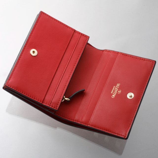 K2889M 良品 ヴァレンティノ ガラヴァーニ 本革 二つ折 コンパクト 財布