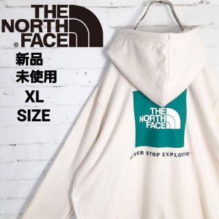 ザノースフェイス(THE NORTH FACE)の新品未使用!!海外限定クリームホワイトノースフェイス Box Logo パーカー(パーカー)