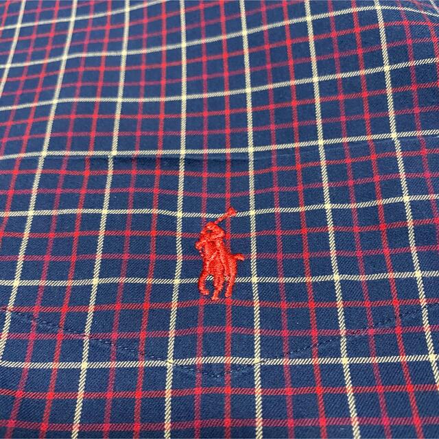 POLO RALPH LAUREN(ポロラルフローレン)の90s 古着 ポロ ラルフローレン チェックシャツ 刺繍ロゴ ビッグシルエット メンズのトップス(シャツ)の商品写真