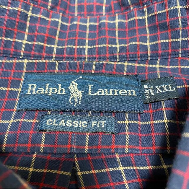 POLO RALPH LAUREN(ポロラルフローレン)の90s 古着 ポロ ラルフローレン チェックシャツ 刺繍ロゴ ビッグシルエット メンズのトップス(シャツ)の商品写真