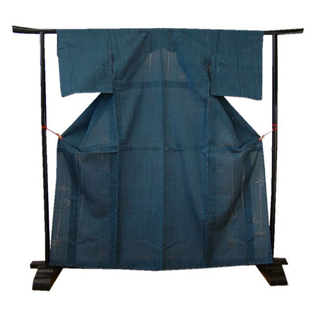 着物 「縁」150cm~156cm 夏物・単衣 笹柄 紗紬 正絹 L677