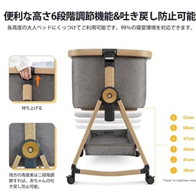 Maydolly 折り畳み式添い寝ベビーベッド キッズ/ベビー/マタニティの寝具/家具(ベビーベッド)の商品写真