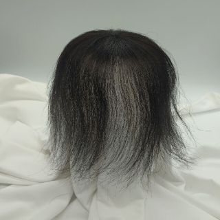 ヘアピース　20cm ナチュラルブラック 人毛 部分ウィッグ　かつら x2(その他)