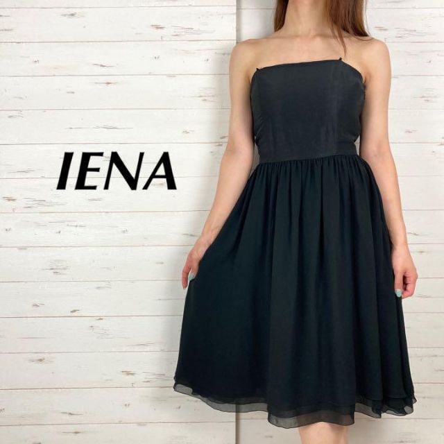 IENA(イエナ)のIENA イエナ シルク リネン ベアトップ チュール ドレス ワンピース レディースのワンピース(ひざ丈ワンピース)の商品写真