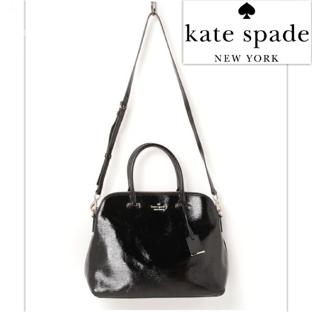 kate spade ケイトスペード 2way バッグ ブラック パテントレザー