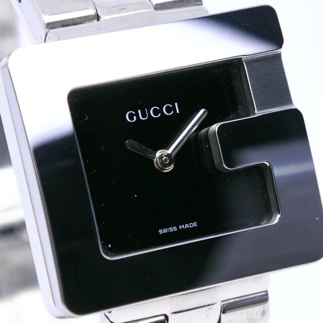 【GUCCI】グッチ 3600L ステンレススチール クオーツ アナログ表示 レディース 黒文字盤 腕時計