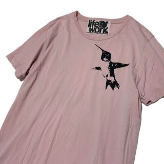 フリーシティ ダメージ加工 Tシャツ カットソー プリント 半袖 M 紫 メンズ