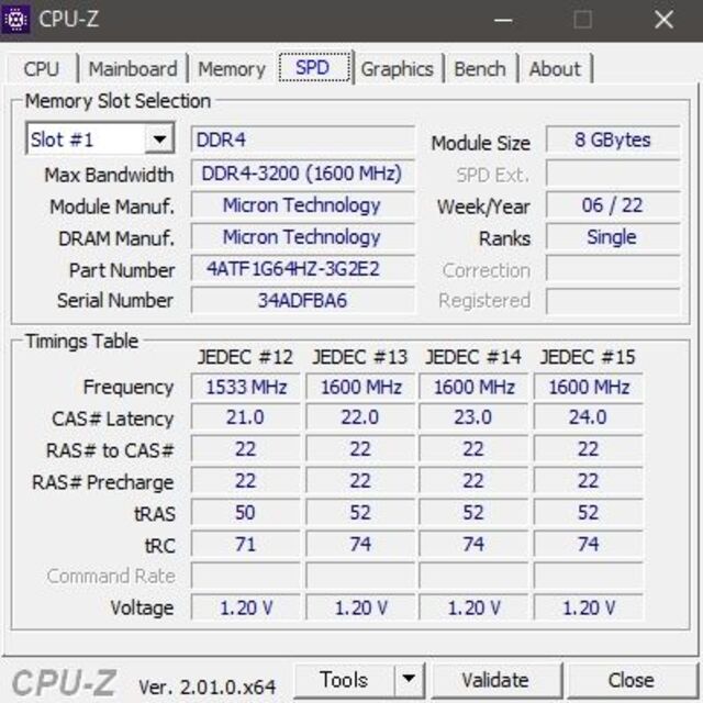 未使用 Micron 16GB (8GBx2) DDR4-3200 (309 3