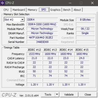 未使用 Micron 16GB (8GBx2) DDR4-3200 (309