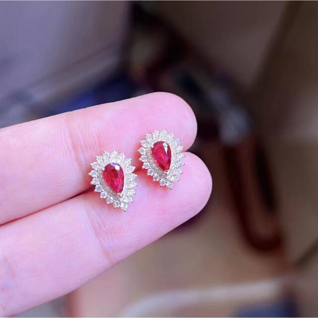 0.66ct 天然ルビー ダイヤモンド ピアスk18 【超特価sale開催