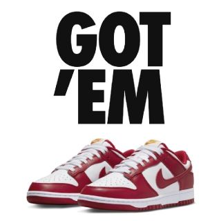 ナイキ(NIKE)のNIKE DUNK LOW RETRO GYM RED/GYM RED-WHIT(スニーカー)