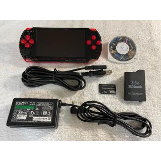 プレイステーションポータブル(PlayStation Portable)のPSP-3000 (PSPJ-30017) ブラック/レッド(携帯用ゲーム機本体)