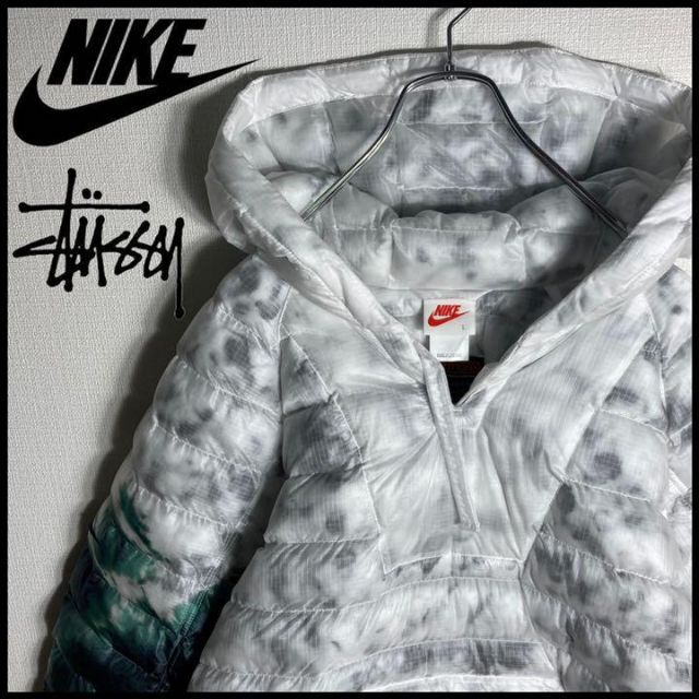 美品】stussy × NIKE ダウンジャケット 刺繍ロゴ 即完売モデル.-