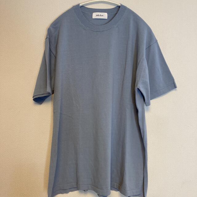 Mila Owen(ミラオーウェン)の美品✩ ミラオーウェン Tシャツライクニット ブルー レディースのトップス(ニット/セーター)の商品写真