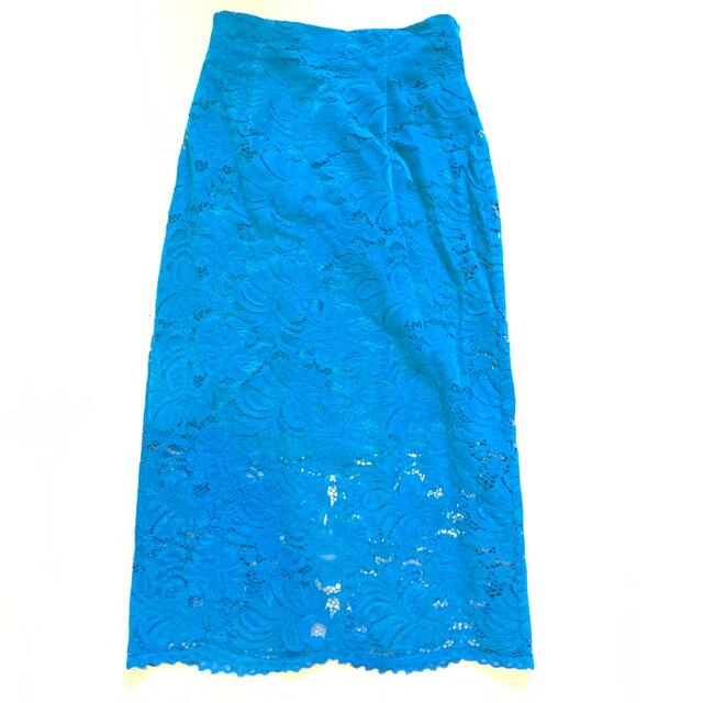 FRAY I.D(フレイアイディー)の【中古】フレイアイディー　フロッキースカート　青 レディースのスカート(ロングスカート)の商品写真
