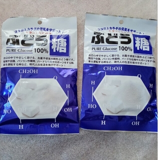固形　ぶどう糖２袋 ブドウ糖(3g×18粒) PURE Glucose100%(その他)
