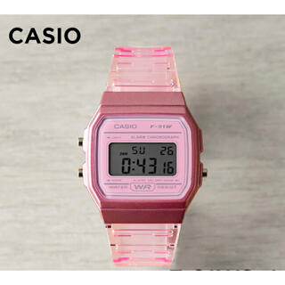 カシオ(CASIO)のCASIO チープカシオ　ピンク クリア スケルトン カシオ デジタル 腕時計(腕時計)