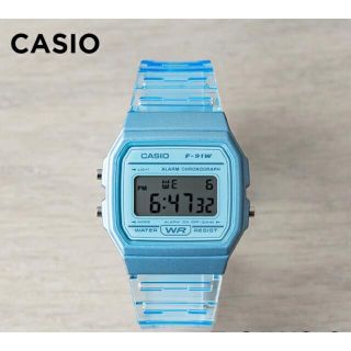 カシオ(CASIO)のCASIO チープカシオ　ブルー クリア スケルトン カシオ デジタル 腕時計(腕時計)