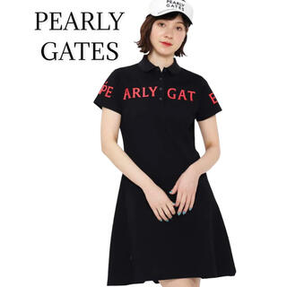 PEARLY GATES - PEARLY GATES 完売品 ポロシャツワンピース ネイビー メゾンロゴ柄