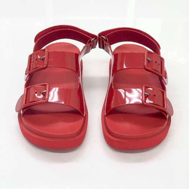 爆売り! グッチ 未使用 4754 - Gucci ラバー レッド サンダル GGロゴ