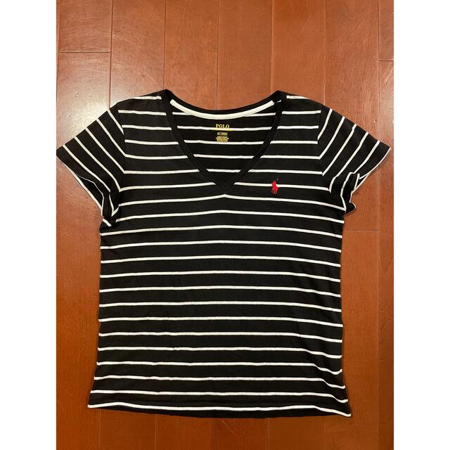POLO RALPH LAUREN(ポロラルフローレン)のラルフローレン ボーダー Tシャツ　Mサイズ　黒×白 レディースのトップス(Tシャツ(半袖/袖なし))の商品写真