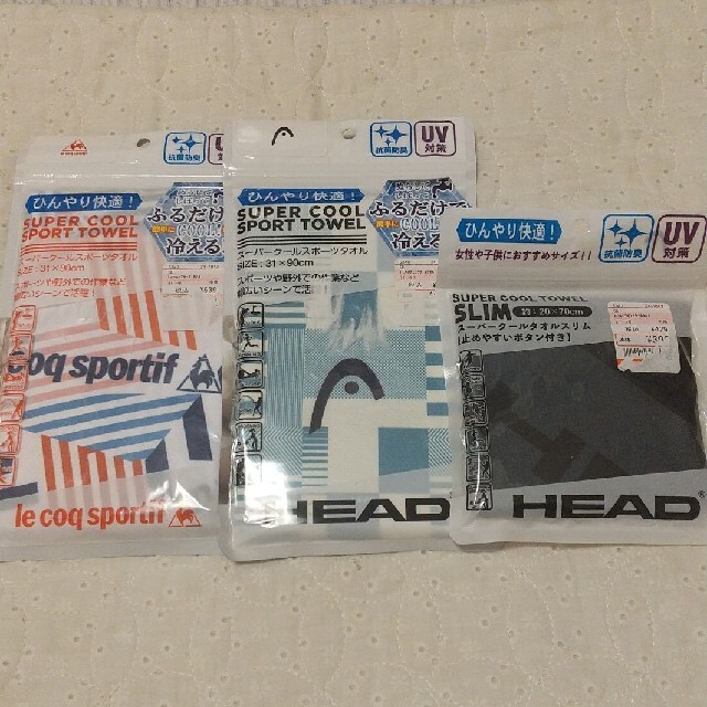 HEAD(ヘッド)のスーパークール　スポーツタオル　ルコック＆ HEAD 3枚セット スポーツ/アウトドアのスポーツ/アウトドア その他(その他)の商品写真