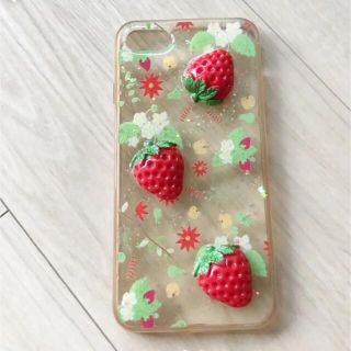 iPhone7 いちご ラメケース(iPhoneケース)