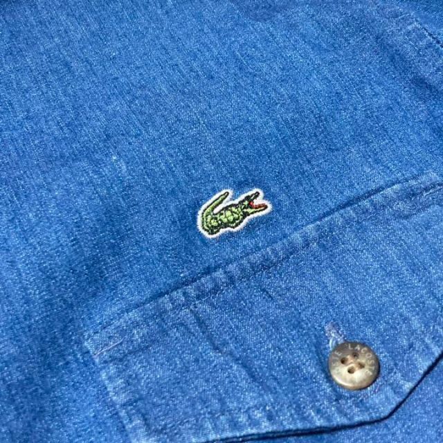 LACOSTE(ラコステ)のLACOSTE　ラコステ　ライトウェイト　デニムシャツ　７分丈　40　インディゴ レディースのトップス(シャツ/ブラウス(長袖/七分))の商品写真