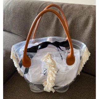 ラドロー(LUDLOW)の美品♡ラドロー PVC クリア バッグ bag アローズ コードバッグ ファー(ハンドバッグ)