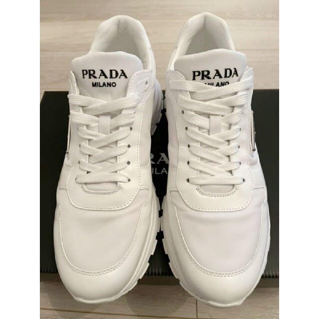 22SS プラダ Re-Nylon×ブラッシュドレザー スニーカー PRADA | refeccs
