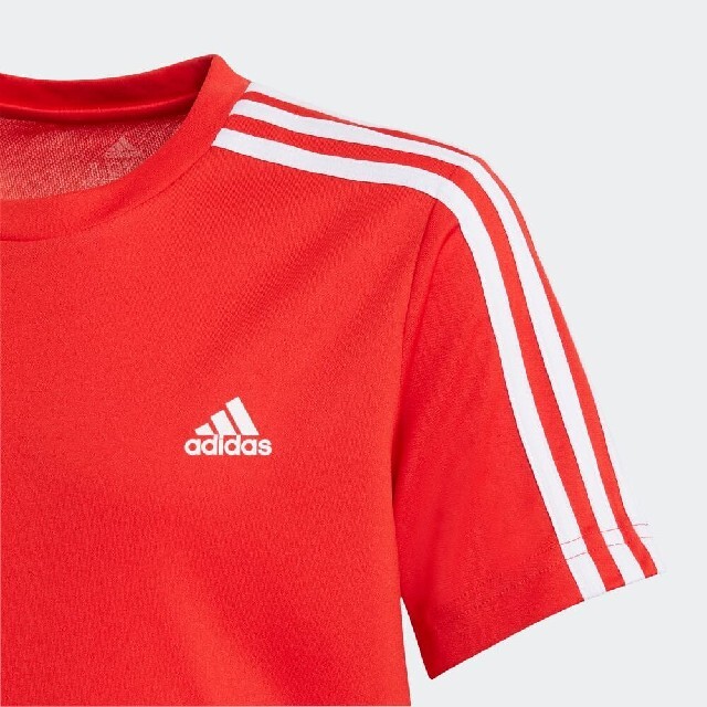 adidas(アディダス)の160 アディダス キッズ 半袖Tシャツ 短パン 上下セット スリーストライプス キッズ/ベビー/マタニティのキッズ服男の子用(90cm~)(Tシャツ/カットソー)の商品写真