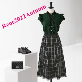 ルネ(René)のRene 2022♡Autumn Wind【新品未使用】配色フリルブラウス34(シャツ/ブラウス(半袖/袖なし))