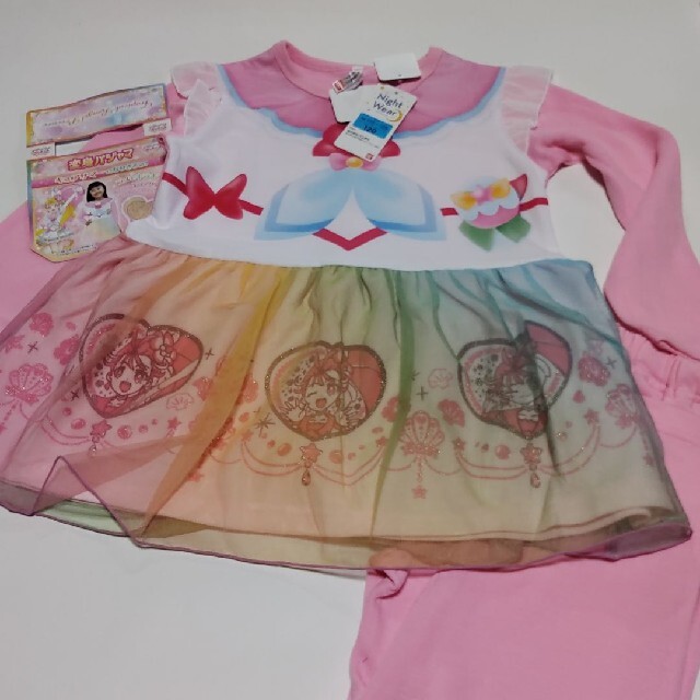 トロピカル～ジュ！プリキュア パジャマ 変身 キュアサマー ピンク　120cm キッズ/ベビー/マタニティのキッズ服女の子用(90cm~)(パジャマ)の商品写真