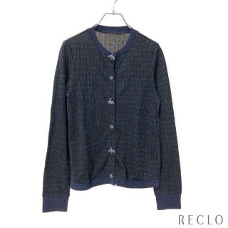 MUVEIL カーディガン ボーダー ダークグレー ラメ MUVEIL カーディガン ボーダー ダークグレー ラメ