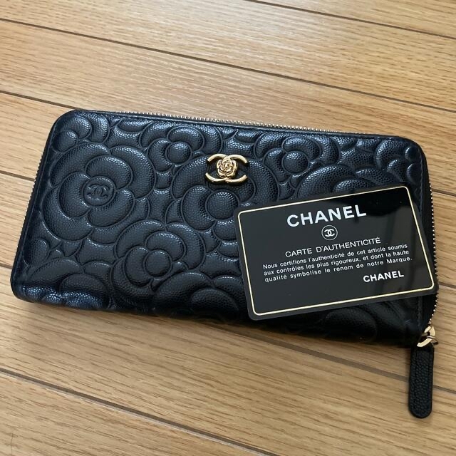 CHANEL カメリア 長財布 財布 シャネル キャビアスキン