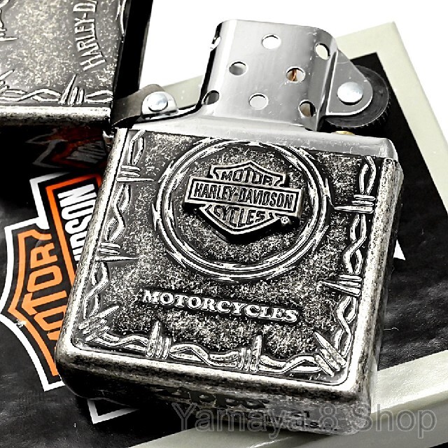 ZIPPO ハーレーダビットソン 限定 ロゴメタル 銀バレル ジッポー